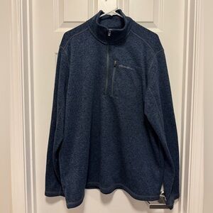 Eddie Bauer Men's Fleece 1/4-Zip Pullover, blue, XL